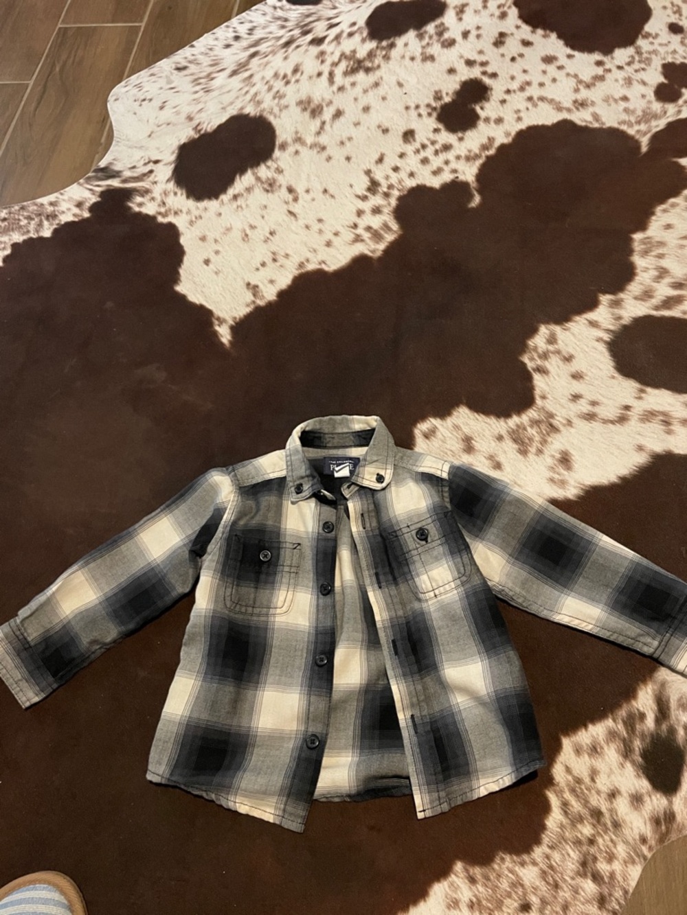 The Children's Place Black & Cream Plaid Button-Down Shirt